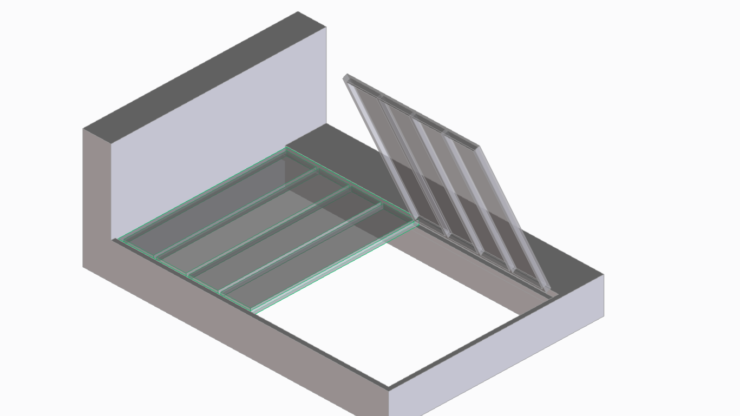 ベッドのトコイタ　3D図